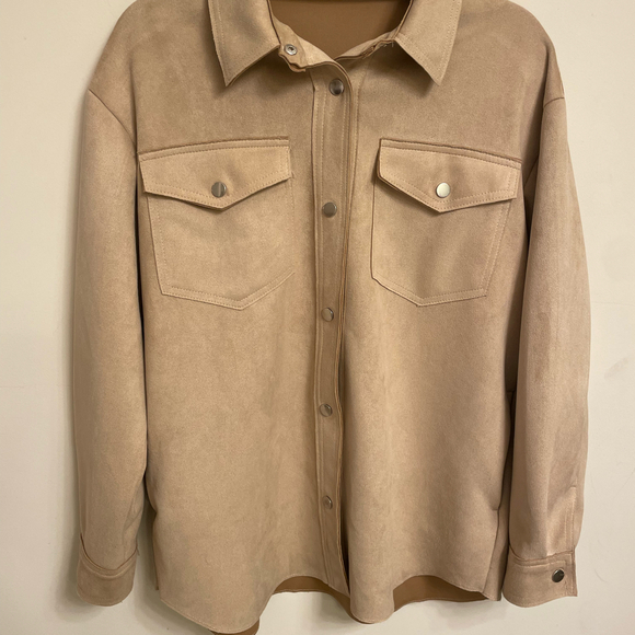 Zara Faux Suede Button Up Top Size XS - Picture 1 of 5
